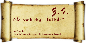 Závodszky Ildikó névjegykártya